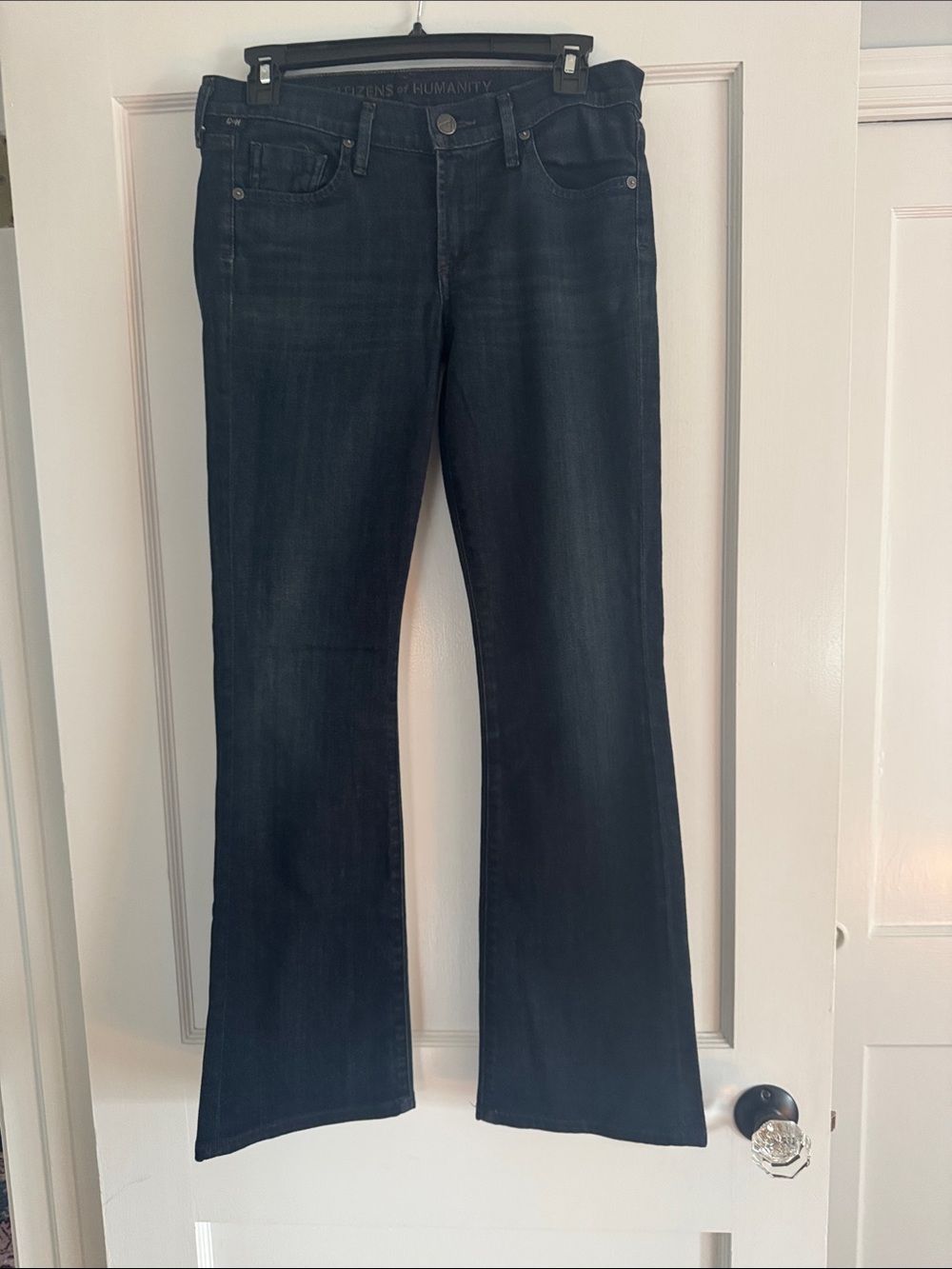 Citizens Of Humanity Dark Wash Flare Jeans in Black